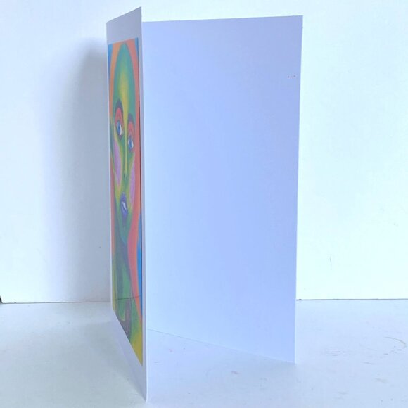 Green Girl Art Print 5x7in Blank Greeting Card and Envelope Suitable for Framing - Picture 2 of 4